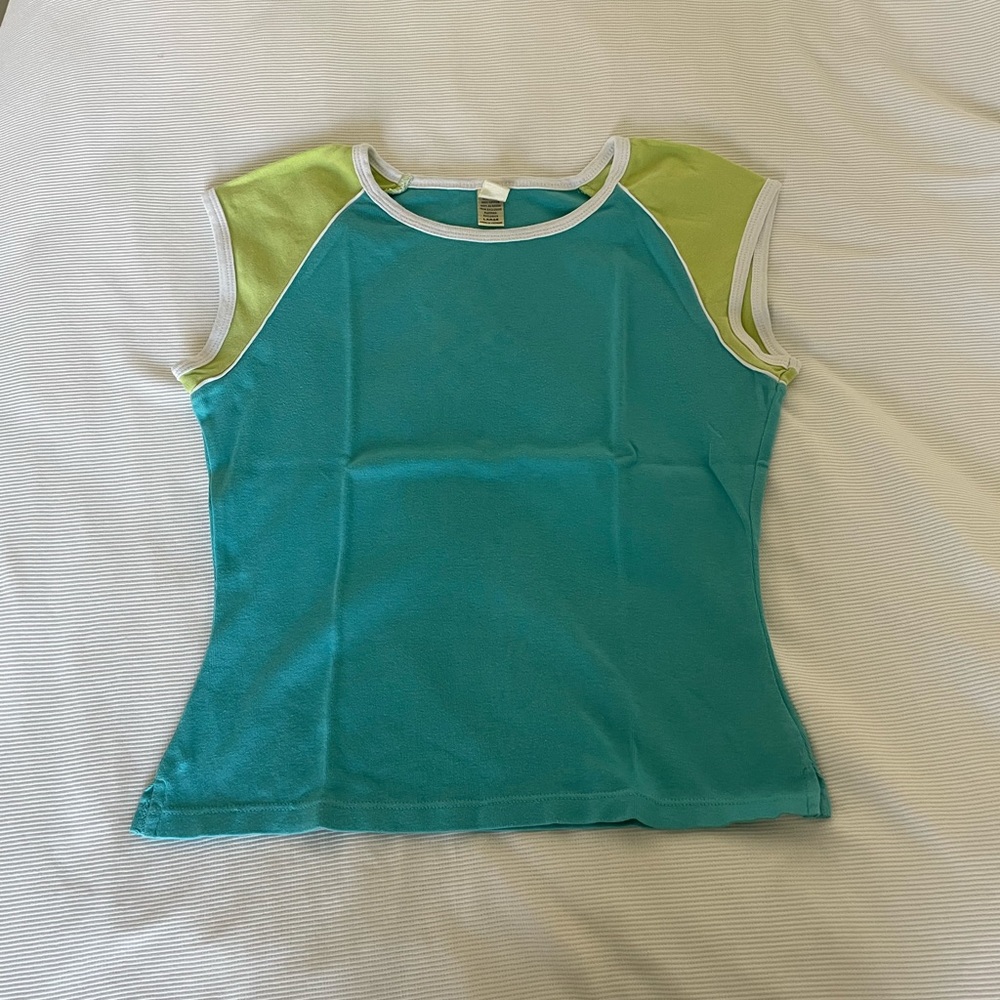 90s Green and Teal Baseball tee